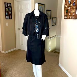 MSIAMO Linen Suit Swing Cut  Bell Sleeve Crop Jacket High Waist Tulip Skirt 2 EC